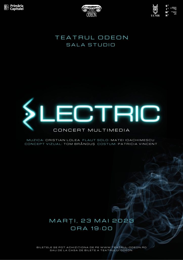Unul dintre cei mai virtuozi flautiști ai momentului, Matei Ioachimescu, vine la București cu spectacolul ELECTRIC – un concert multimedia exploziv. Tehnologii de ultimă oră, flaut amplificat și procesat în timp real, medii electronice, lumini și lasere sunt câteva dintre ingredientele folosite de compozitorul Cristian Lolea și artistul vizual Tom Brânduș în crearea
