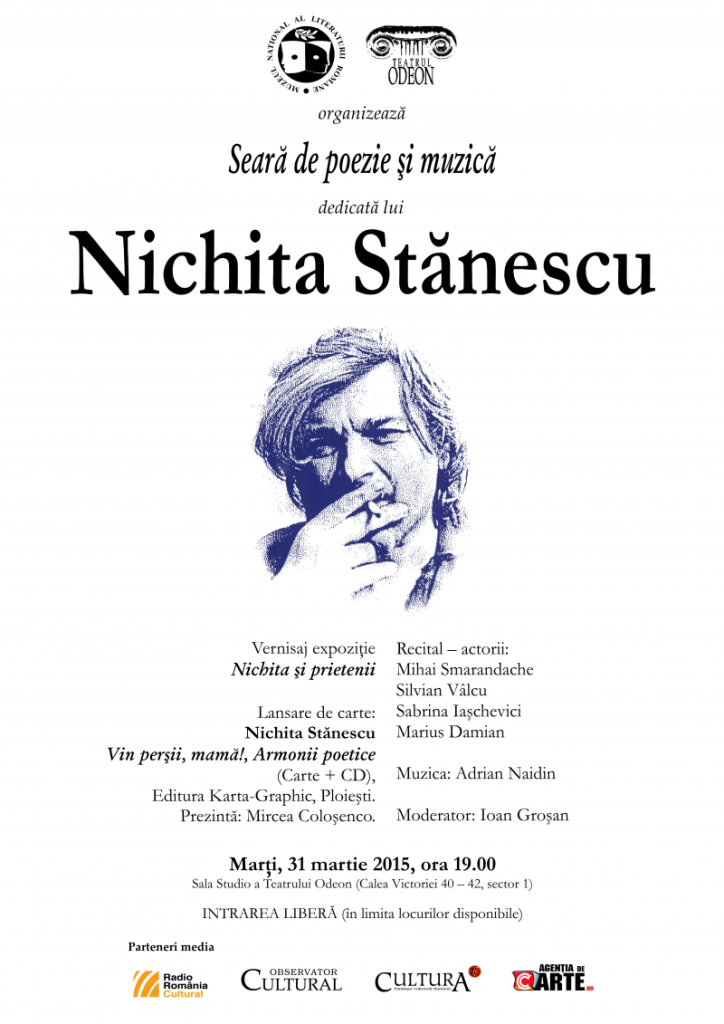 Seară de poezie și muzică dedicată lui Nichita Stănescu
