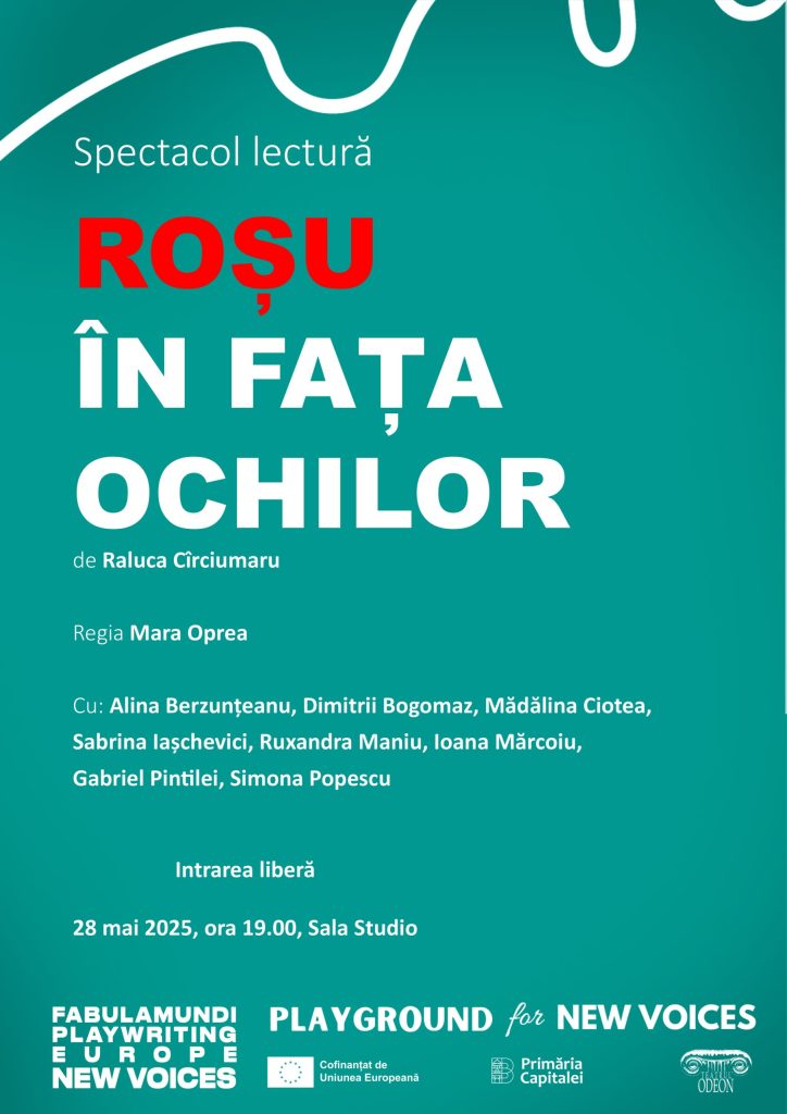 Miercuri, 28 mai 2025, ora 19.00, la Sala Studio, vă așteptăm la un nou spectacol lectură, în cadrul proiectului European Fabulamundi. Playwriting Europe.